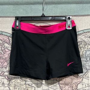 Black and Hot Pink Nike Pro Shorts